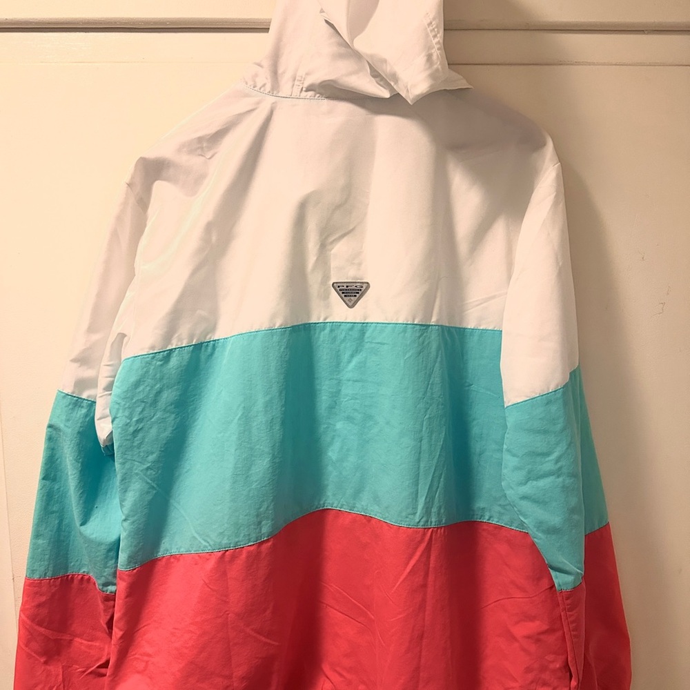 Columbia PFG Color Red Blue White XL Windbreaker Jacket - Picture 3 of 7